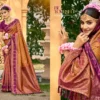 Bunawat Lazrre Silk Sangam Prints Soft Silk Woven Work Traditional Saree Collection