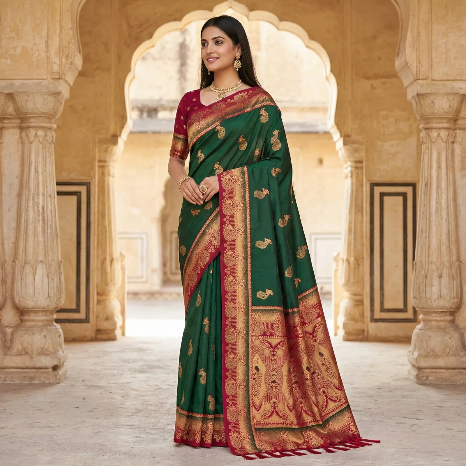 Mb 1013 Soft Paithani Silk Zari Weaving Festival Saree Collection