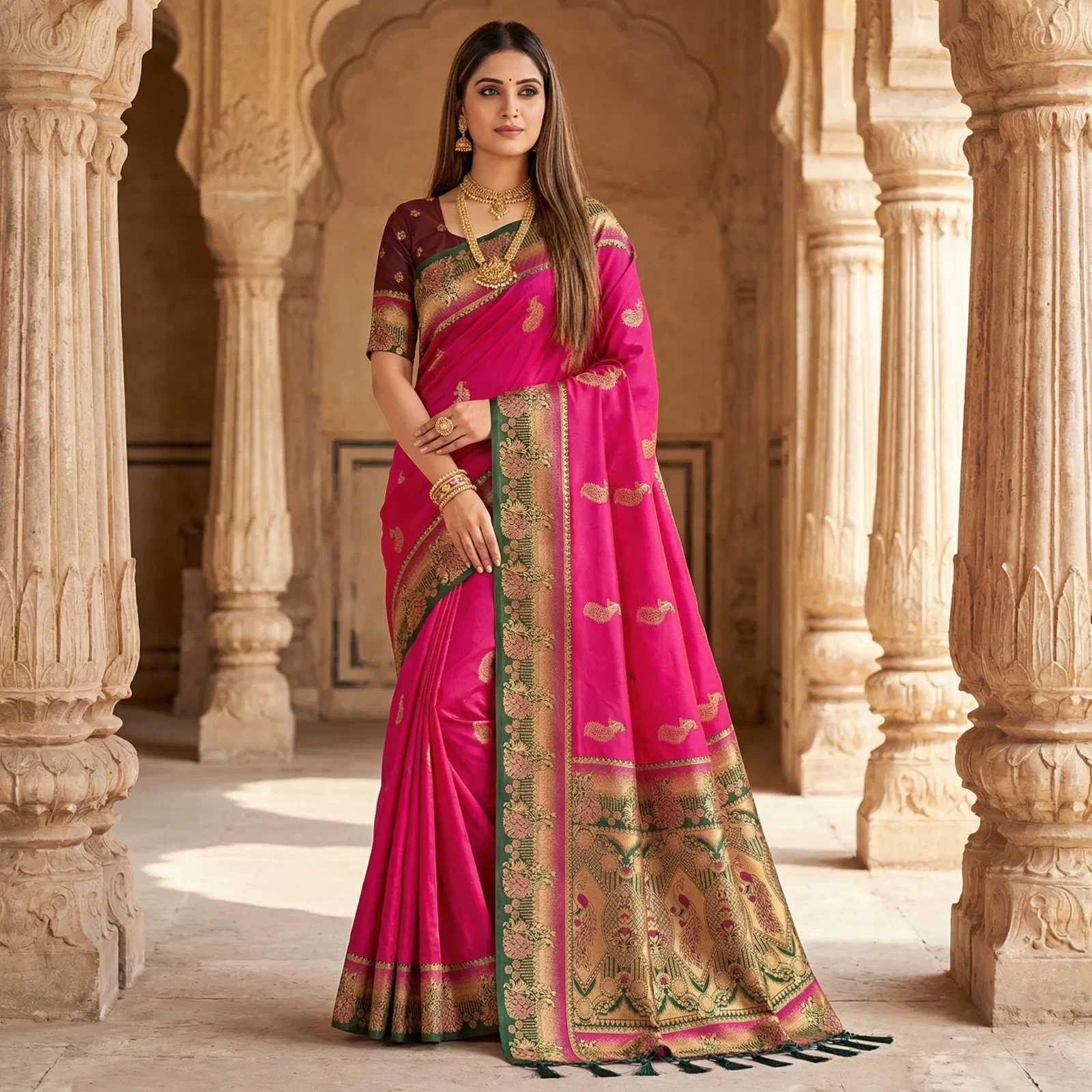 Mb 1013 Soft Paithani Silk Zari Weaving Festival Saree Collection