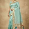 Mb 1101 Organza Silk Woven Butti Motifs Saree Collection