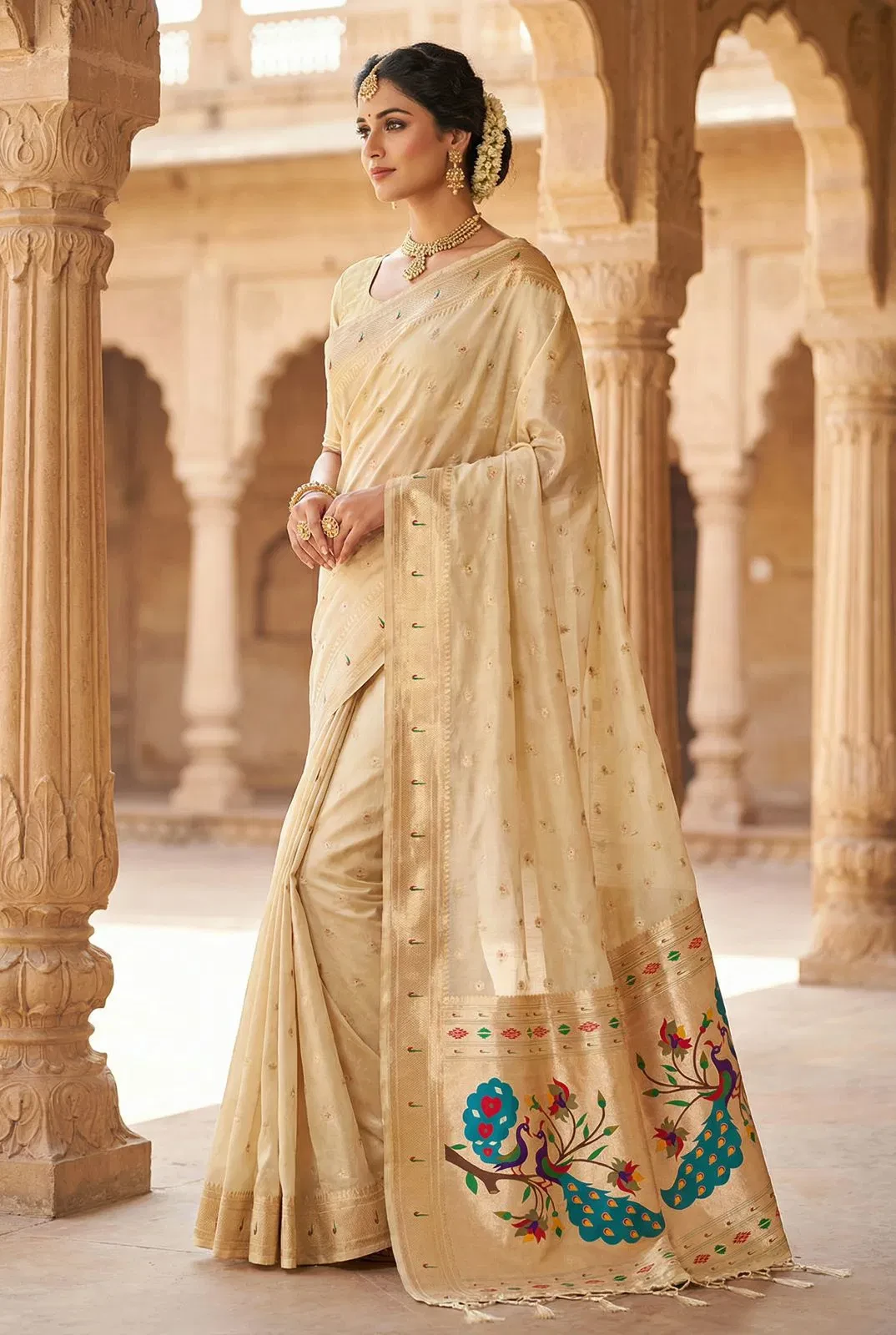 Mb 1101 Organza Silk Woven Butti Motifs Saree Collection