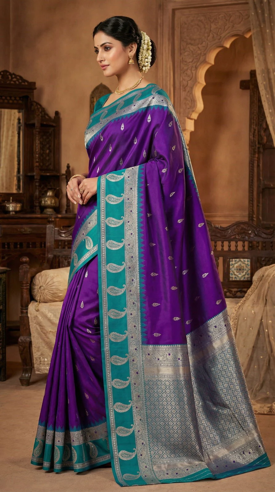 Mb 187 Premium Banarasi Silk Zari Butti Weaving Saree Collection