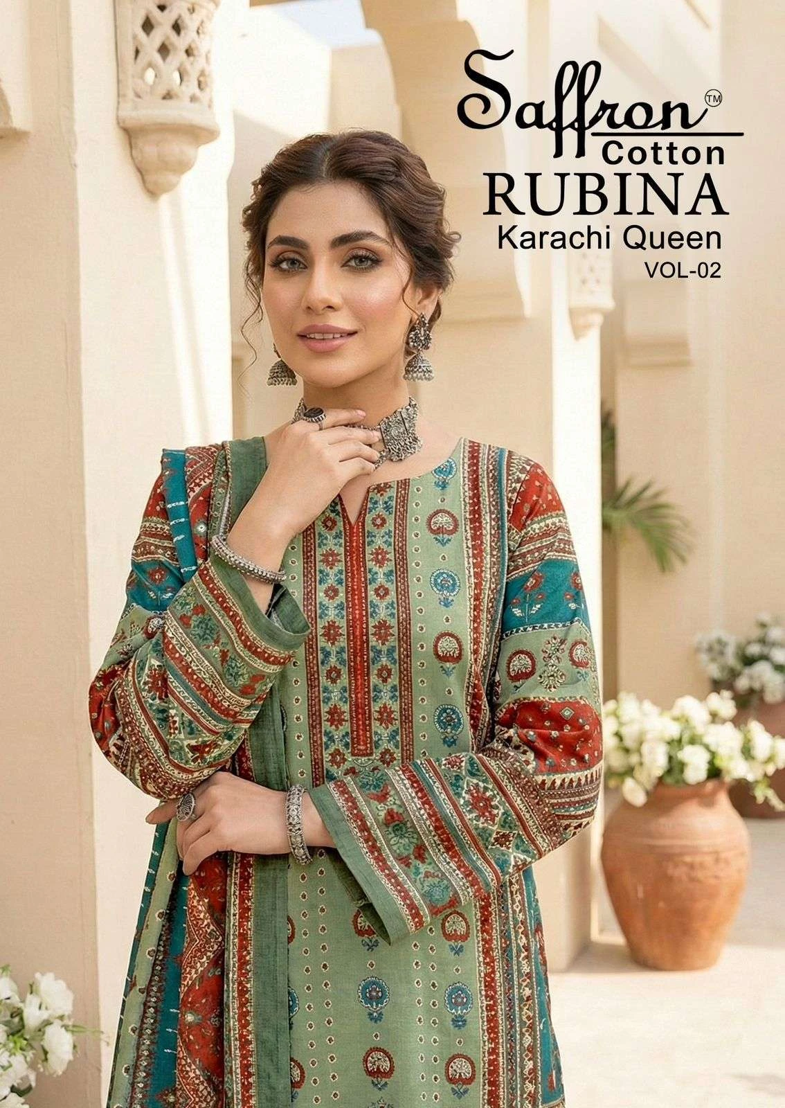 Saffron Cotton Rubina Karachi Queen Vol 2