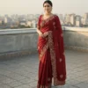 Vt 832 T Georgette Silk with Thread Coding Embroidery Worked Saree Collection