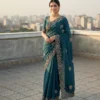Vt 832 T Georgette Silk with Thread Coding Embroidery Worked Saree Collection