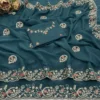 Vt 832 T Georgette Silk with Thread Coding Embroidery Worked Saree Collection