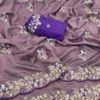 Vt 834 T Soft Vichitra Silk Thread Work Designer Saree Collection