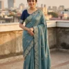 Vt 834 T Soft Vichitra Silk Thread Work Designer Saree Collection
