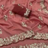 Vt 834 T Soft Vichitra Silk Thread Work Designer Saree Collection
