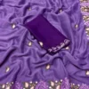 Ah New Rosewood Georgette Embriodery Worked Party Wear Saree Collection