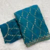 Ah Silver Fendy Chiffon Embroidery Worked Fancy Saree Collection