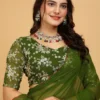 Anisha Gulabo Mg Reniyal Embroidered Fancy Saree Collection