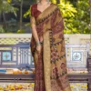 Apple Ajrak Reet Viscose Silk Lavender Printed Saree Collection