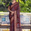 Apple Ajrak Reet Viscose Silk Lavender Printed Saree Collection