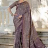 Apple Ajrak Reet Viscose Silk Lavender Printed Saree Collection
