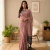 Apple Kalindi Crepe Green Printed Party Wear Saree Collection