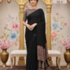 Apple Kalindi Crepe Green Printed Party Wear Saree Collection
