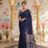 Apple Kalindi Crepe Green Printed Party Wear Saree Collection