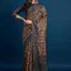Apple Kathakari Vol 2 Silk Blend Brown Printed Saree Collection