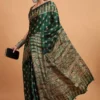 Apple Prism Vol 1 Pure Crepe Teal Blue Printed Fancy Saree Collection