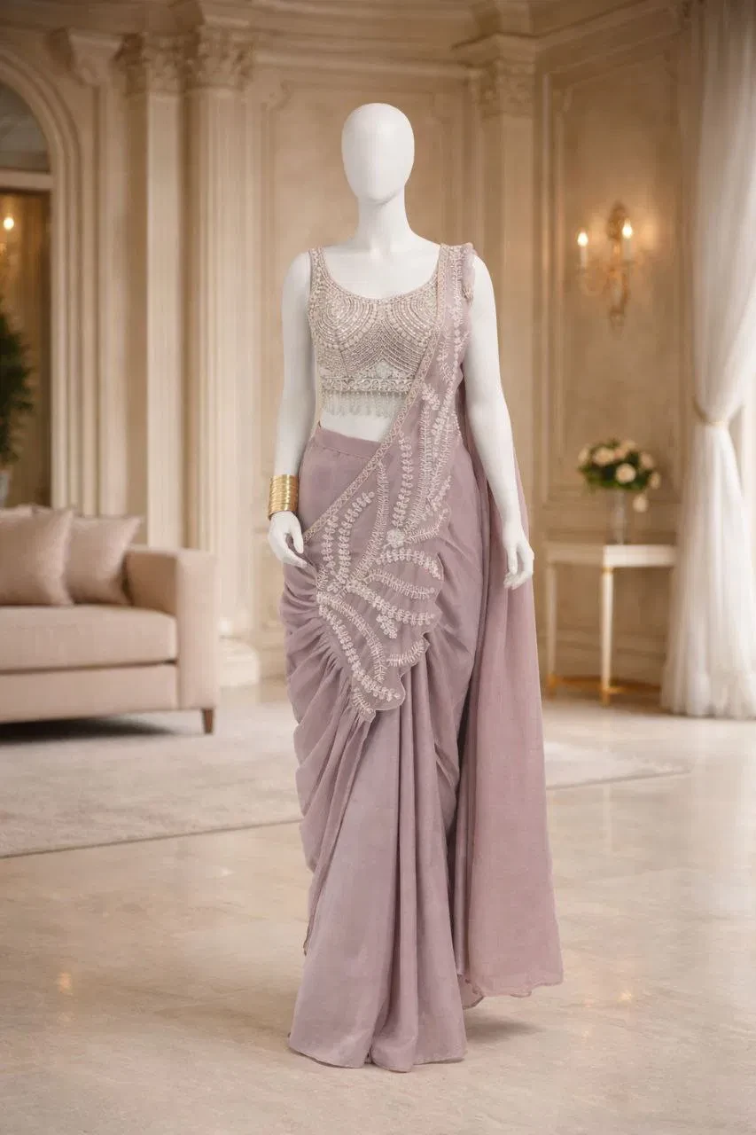 Bt 7143 Rangoli Embroidery Sequence Work Beautiful Ready to Wear Saree