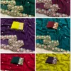 Flower Jhalak Ah Fendy Satin Embroidery Worked Saree Collection