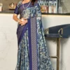 Kashvi Shivika Vol 3 Black Moss Foil Printed Saree Collection