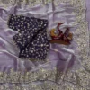 Kc 2099 Soft Jimmy Choo Embroidery Worked Designer Saree Collection