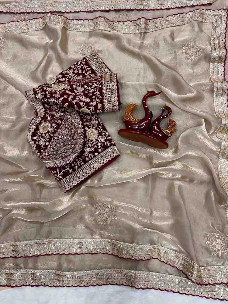 Kc 2109 Soft Frendy Satin Embroidery Worked Premium Saree Collection
