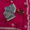 Kc 2109 Soft Frendy Satin Embroidery Worked Premium Saree Collection