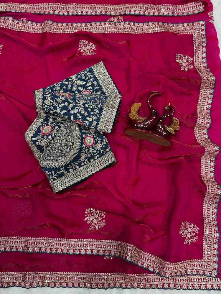 Kc 2109 Soft Frendy Satin Embroidery Worked Premium Saree Collection