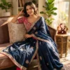 Kc 2109 Soft Frendy Satin Embroidery Worked Premium Saree Collection