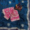 Kc 2109 Soft Frendy Satin Embroidery Worked Premium Saree Collection