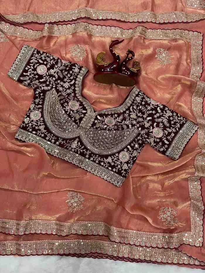 Kc 2109 Soft Frendy Satin Embroidery Worked Premium Saree Collection