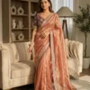 Kc 2109 Soft Frendy Satin Embroidery Worked Premium Saree Collection