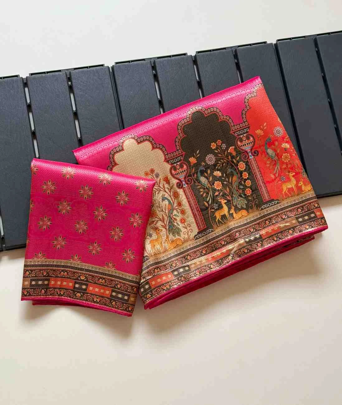 Kc 211 Pure Dola Silk Digital Printed Traditional Wear Saree Collection