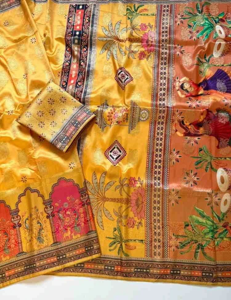 Kc 211 Pure Dola Silk Digital Printed Traditional Wear Saree Collection