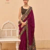 Kreshva Paakhi Chanderi Silk with Katha Work Saree Collection