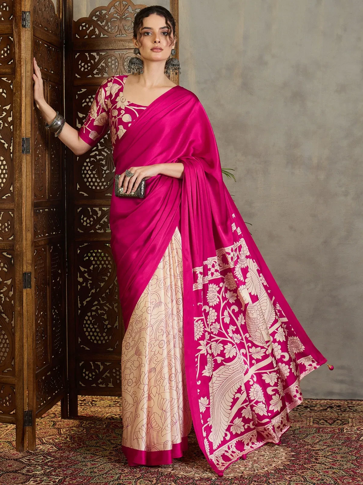 Lux Vol 26 Semi Modal Ajrakh Printed Saree Collection