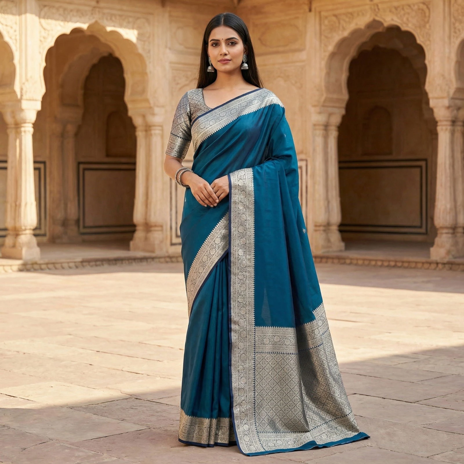 Mb 3322 Premium Banarasi Gala Silk Zari Weaving Sarees