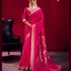 Rajtex Blue Taxi Satin Linen Handloom Weaving Silk Saree Collection
