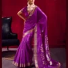 Rajtex Blue Taxi Satin Linen Handloom Weaving Silk Saree Collection