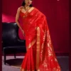 Rajtex Blue Taxi Satin Linen Handloom Weaving Silk Saree Collection