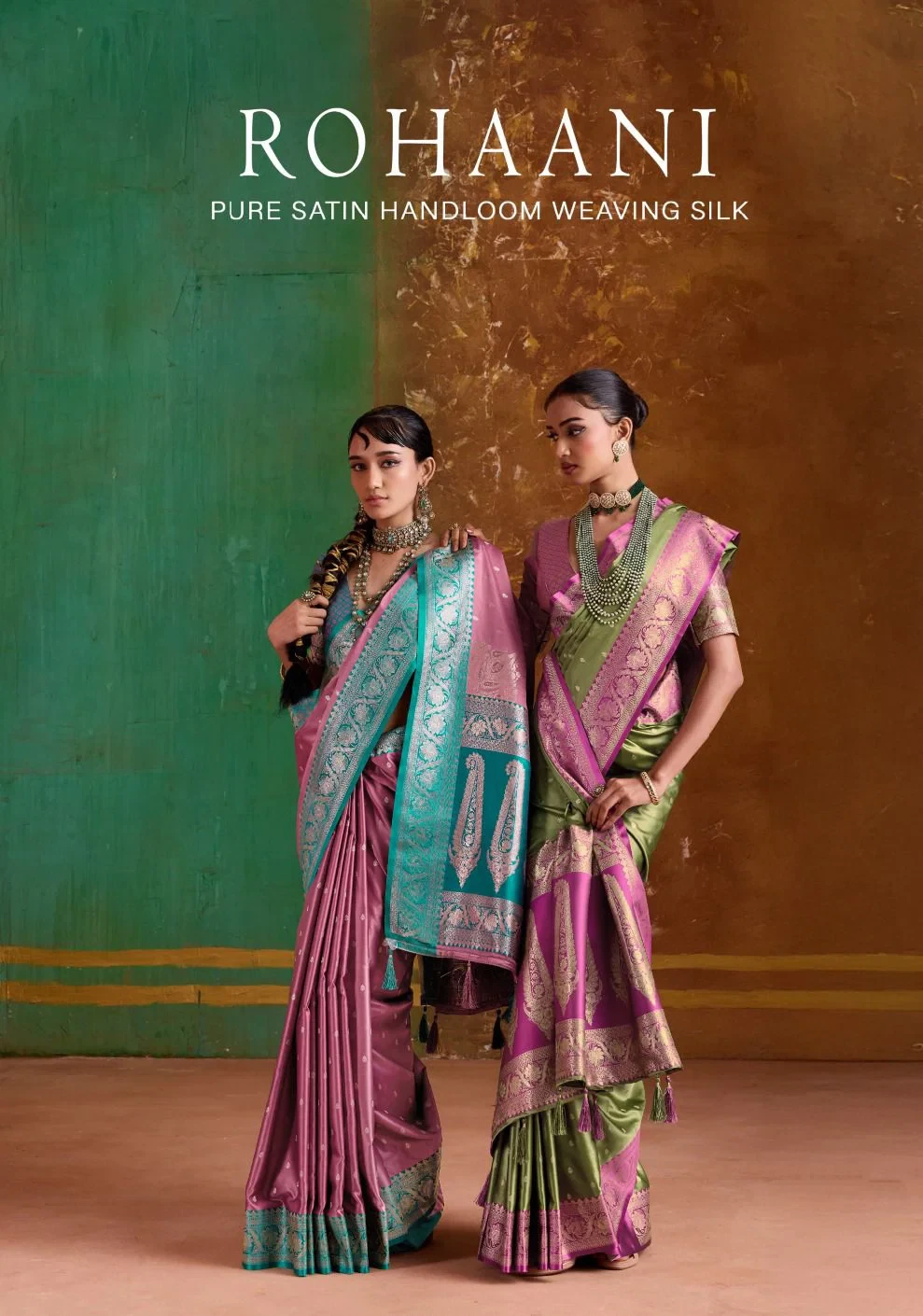 Roohani 001 to 004 Pure Satin Handloom Weaving Silk Saree