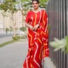 Sb Leheriya Pure Chinon Leheriya Worked Saree Collection