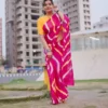 Sb Leheriya Pure Chinon Leheriya Worked Saree Collection