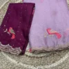 Shaligram Ah Chiffon Embroidery Birds Worked Fancy Saree Collection