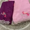 Shaligram Ah Chiffon Embroidery Birds Worked Fancy Saree Collection