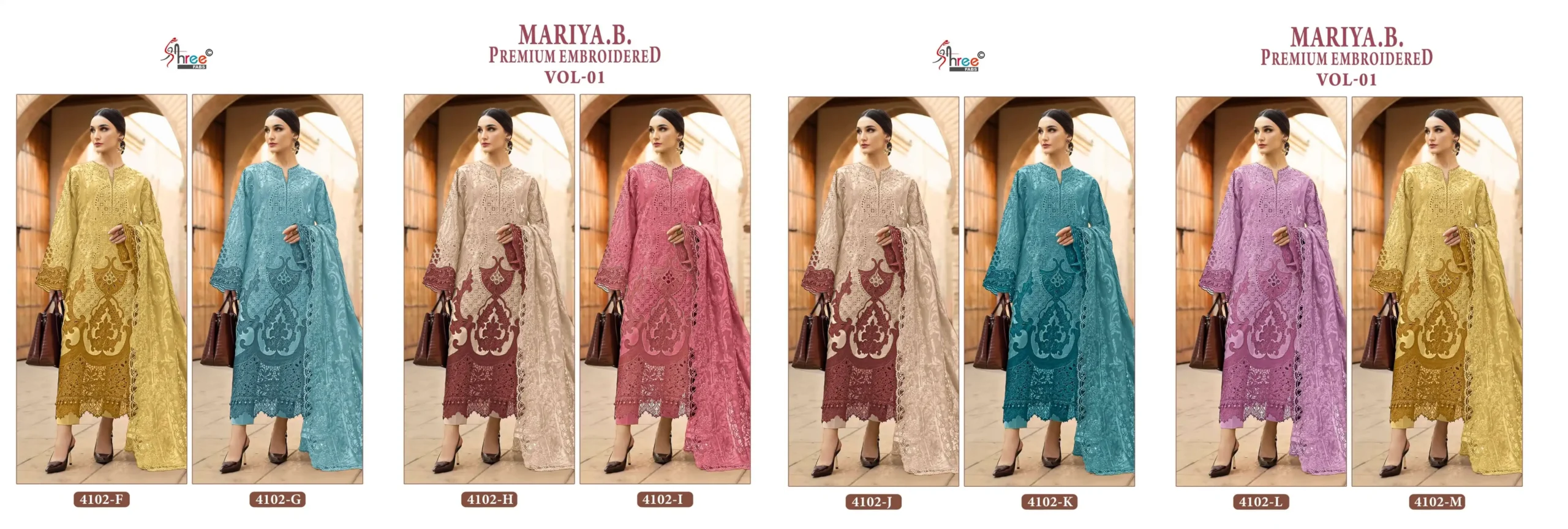 Shree Fab Mariya B Premium Embroidered Vol 1 Fghijklm