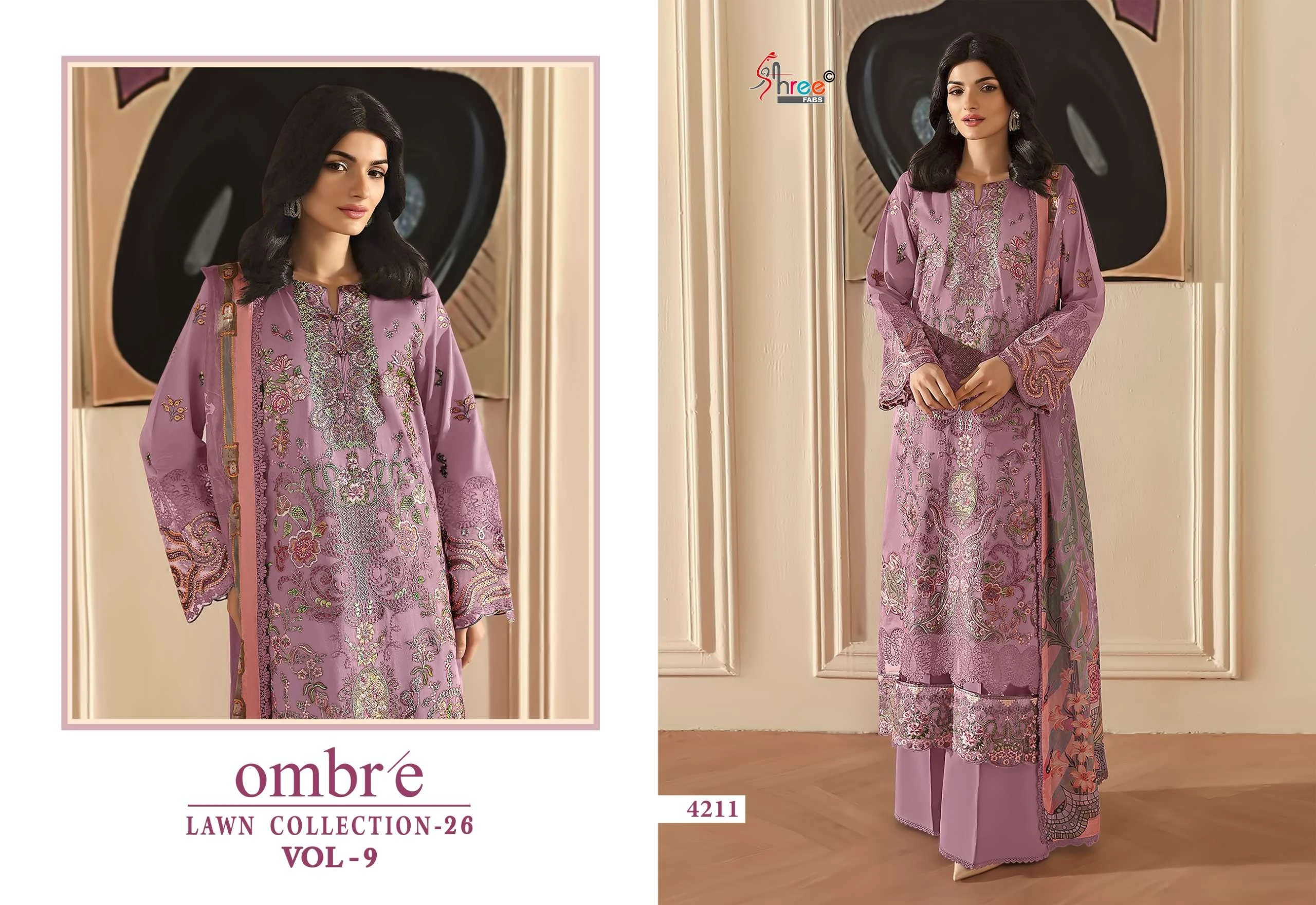 Shree Fab Ombre Lawn Collection Vol 9